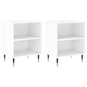 vidaXL Tables de chevet 2 Pièces blanc 40x30x50 cm bois d'ingénierie