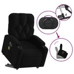vidaXL Fauteuil inclinable de massage électrique Noir Tissu