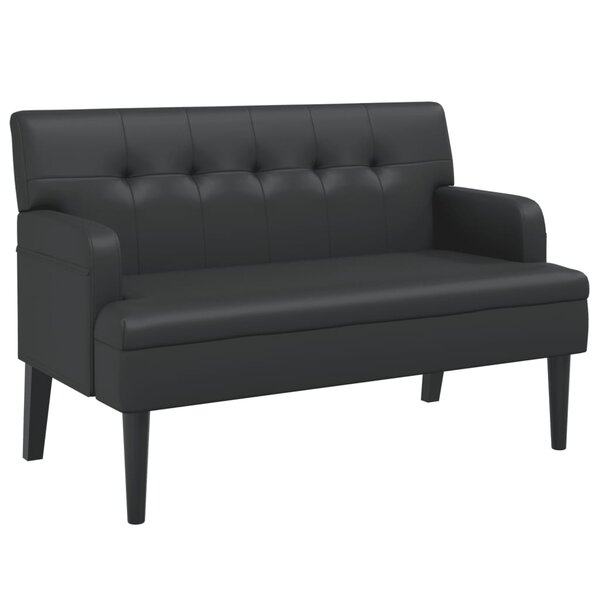 vidaXL Banc avec dossier noir 112x65 5x75 cm similicuir