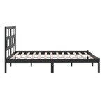 vidaXL Cadre de lit Noir Bois de pin massif 200x200 cm
