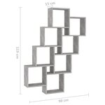 vidaXL Étagère murale cube Gris béton 90x15x119 cm Bois d’ingénierie