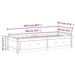 vidaXL Lit de jour Marron miel 90x200 cm Bois de pin massif