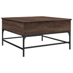vidaXL Table basse chêne marron 80x80x45 cm bois d'ingénierie et métal