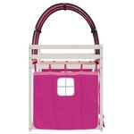vidaXL Lit superposé avec rideaux rose 90x190 cm bois pin massif