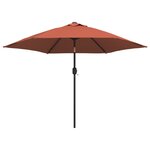 vidaXL Parasol d'extérieur avec mât métallique Terre cuite 300 cm