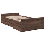 vidaXL Cadre de lit et tiroirs chêne marron 75x190cm bois d'ingénierie