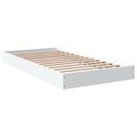 vidaXL Cadre de lit blanc 90x190 cm bois d'ingénierie