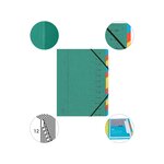 Trieur, A4, carton, 12 compartiments, vert EXACOMPTA