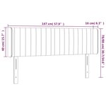 vidaXL Tête de lit avec oreilles Gris clair 147x16x78/88 cm Tissu