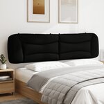vidaXL Coussin de tête de lit noir 200 cm tissu