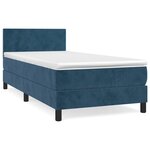 vidaXL Sommier à lattes de lit et matelas Bleu foncé 80x200 cm Velours