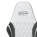 vidaXL Chaise de jeu de massage Blanc et noir Similicuir