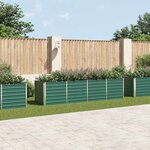 vidaXL Lit surélevé de jardin Acier galvanisé 320x80x77 cm Vert