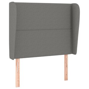 vidaXL Tête de lit avec oreilles Gris foncé 93x23x118/128 cm Tissu