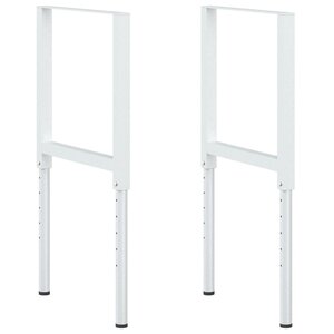 vidaXL Cadres d'établi réglables 2 Pièces Métal 55x(69-95 5) cm Gris