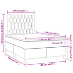vidaXL Sommier à lattes de lit avec matelas noir 120x190 cm tissu