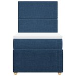 vidaXL Sommier à lattes de lit avec matelas Bleu 100x200 cm Tissu