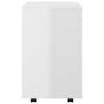 vidaXL Armoire à roulettes Blanc brillant 46x36x59cm Bois d’ingénierie