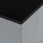 vidaXL Tabouret de rangement pliable Gris clair Faux lin