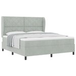 Lit Box Spring vidaXL avec Matelas Gris Clair 180x200 cm Velours