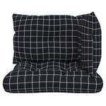 vidaXL Coussins de palette lot de 3 motif à carreaux noir tissu Oxford