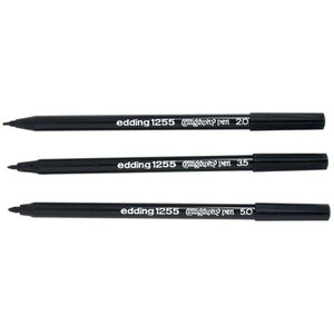 Feutre de calligraphie Edding 1255 coloris noir set de 3