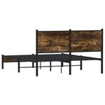 vidaXL Cadre de lit en métal sans matelas chêne fumé 140x190 cm