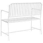vidaXL Banc Blanc Métal 103 5 x 51 5 x 90 cm Durable Banc d'extérieur
