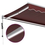 vidaXL Auvent rétractable automatique avec LED bordeaux 600x350 cm