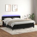 vidaXL Sommier à lattes de lit avec matelas et LED Noir 180x200 cm