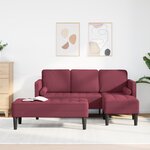 vidaXL Ensemble de Canapés 2 Pièces avec Coussins en Tissu Rouge Bourgogne