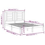 vidaXL Cadre de lit Blanc Bois de pin massif 140x200 cm