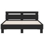 vidaXL Cadre de lit avec tête de lit noir 140x190 cm bois d'ingénierie
