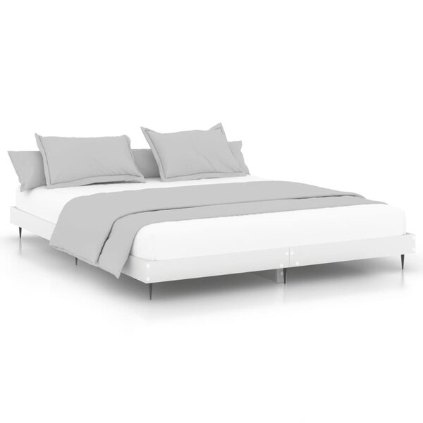 vidaXL Cadre de lit blanc 180x200 cm bois d'ingénierie