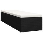 vidaXL Chaise longue avec coussin et table à thé rotin Blanc crème