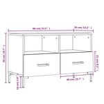 vidaXL Meuble TV Sonoma gris 80x36x50 cm Bois d'ingénierie
