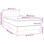 vidaXL Sommier à lattes de lit avec matelas Taupe 80x200 cm Tissu
