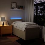 vidaXL Sommier à lattes de lit avec matelas Crème 100x200 cm Tissu