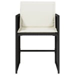 vidaXL Chaises de jardin lot de 4 avec coussins noir résine tressée