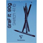 Bloc collé GraFit A4 90g 80F blanc CLAIREFONTAINE