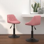 Vidaxl chaises pivotantes à dîner 2 pcs rose velours