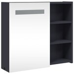vidaXL Armoire de salle de bain à miroir avec LED gris 60x13x52 cm