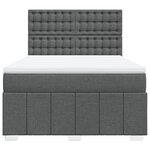 vidaXL Sommier à lattes de lit avec matelas Gris foncé 160x200cm Tissu