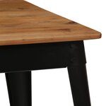 vidaXL Table de salle à manger Bois d'acacia et acier 120x60x76 cm