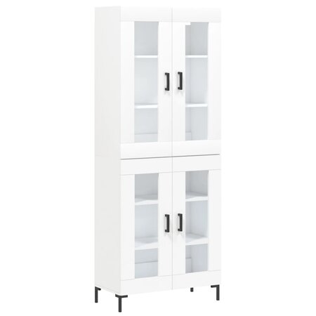 vidaXL Buffet haut Blanc 69 5x34x180 cm Bois d'ingénierie