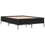vidaXL Cadre de lit noir 150x200 cm bois d'ingénierie et métal