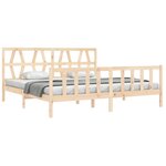 vidaXL Cadre de lit avec tête de lit 200x200 cm bois massif
