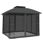 vidaXL Tonnelle avec double toit et parois en filet anthracite acier
