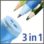 Taille Crayon 3 en 1 EASYsharpener Droitier Bleu x 3 STABILO