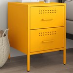vidaXL Table de chevet jaune moutarde 36x39x50 5 cm acier